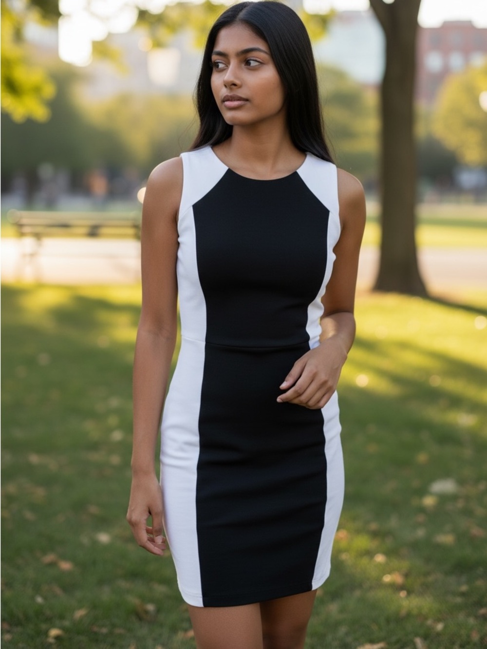 Ann Taylor Black and White Sheath Dress